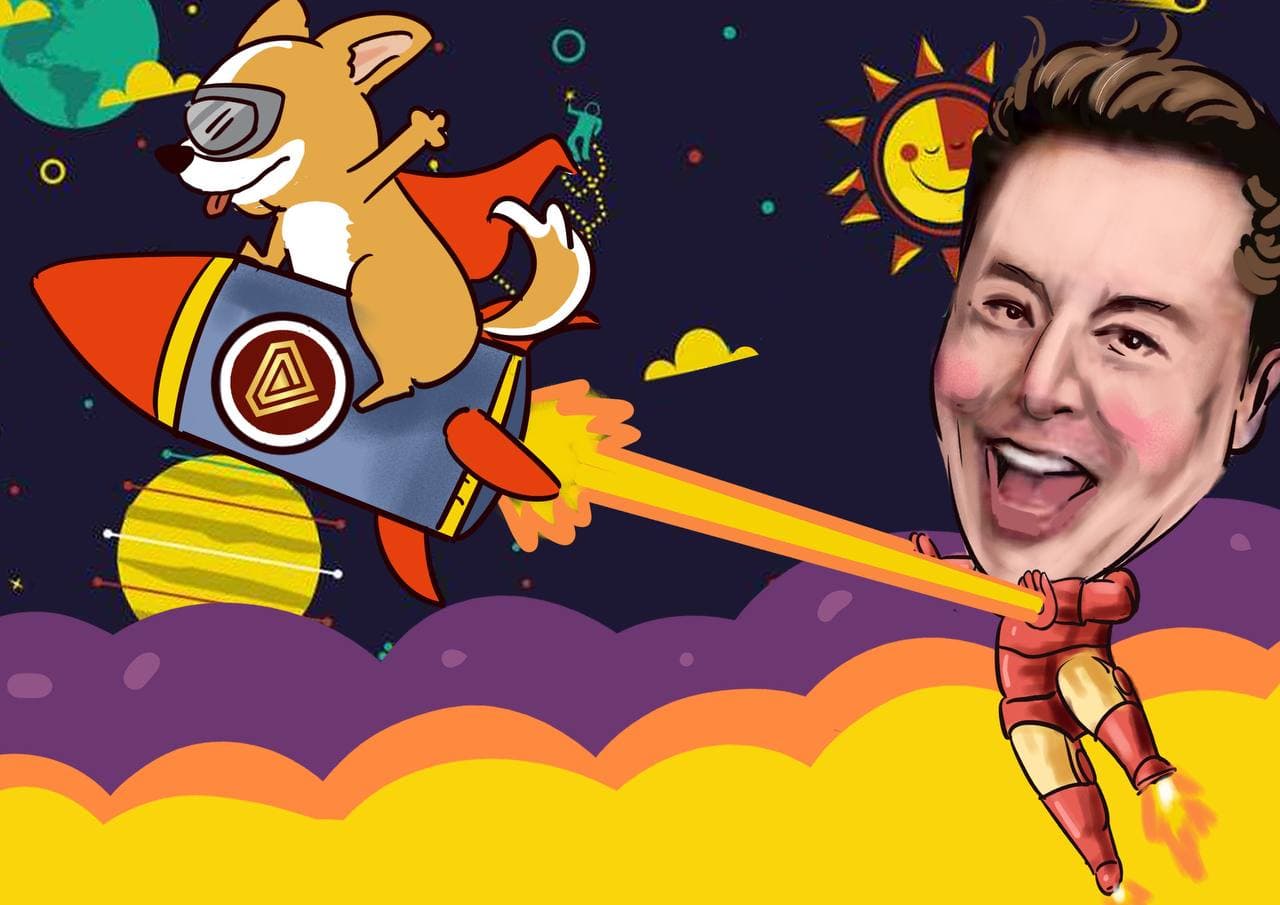 Elon on Mars with Doge and TITAN