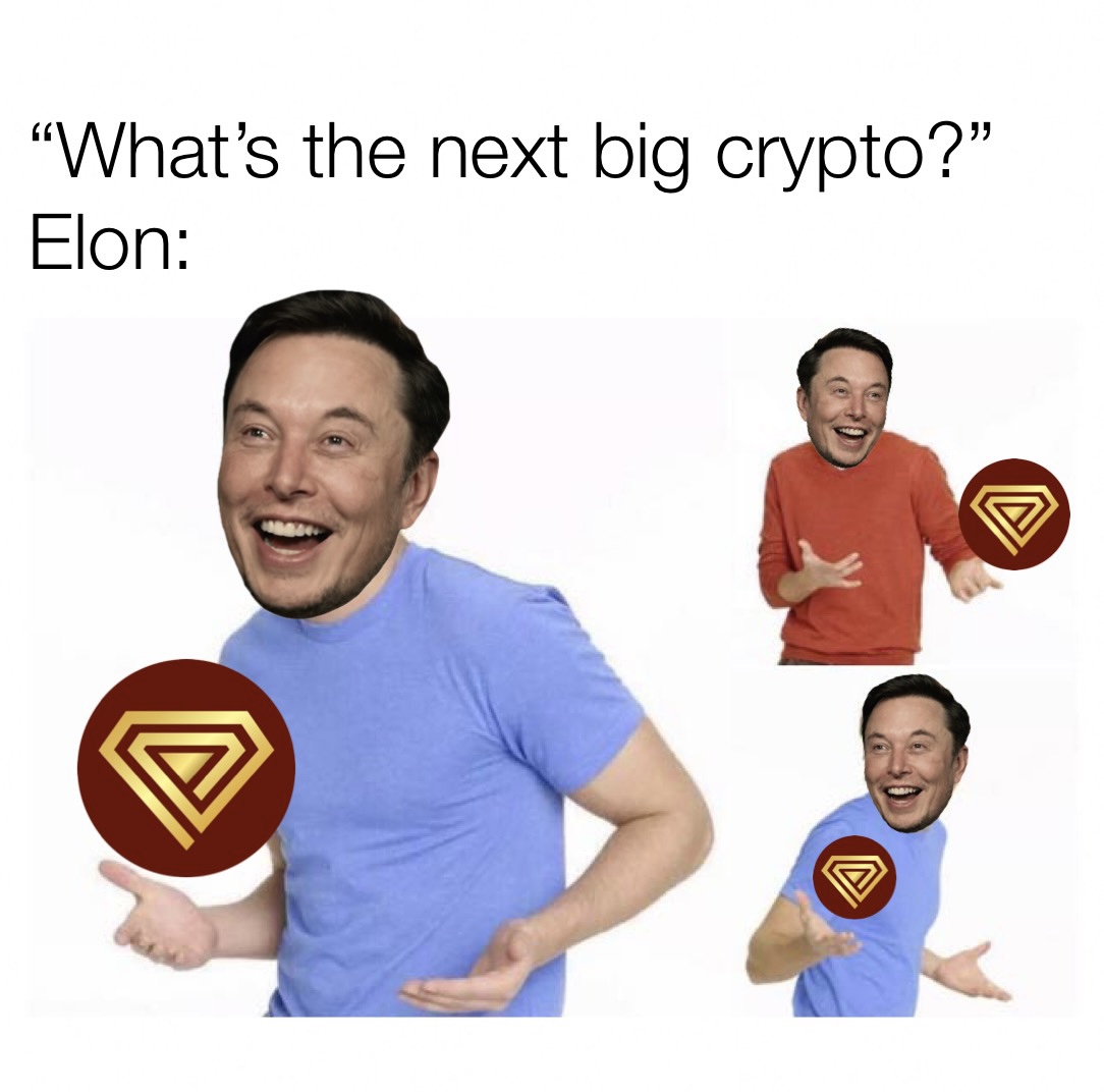 'What's the next big crypto?' Elon: zoetrope panels of him gesturing at the TITAN logo